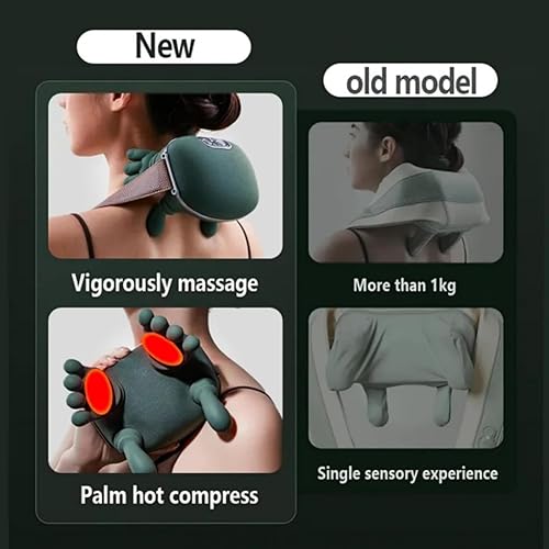 Miniatura 9 de Masajeador eléctrico de cuello y espalda, masajeador eléctrico Shiatsu de cuello y espalda para aliviar el dolor de tejido profundo, 3 niveles de