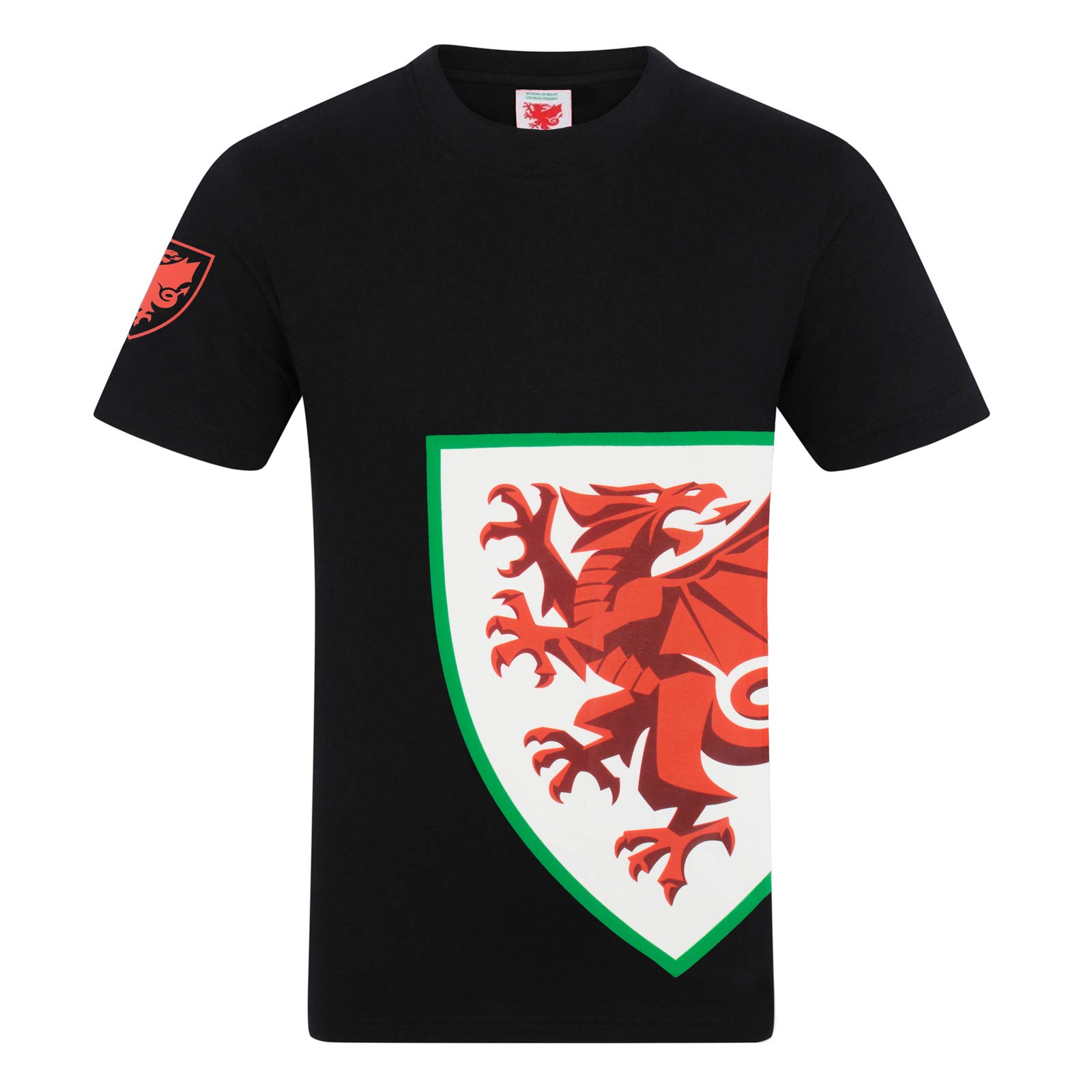 Wales Cymru FAW Official Football Gift Mens Graphic T-Shirt Black Small