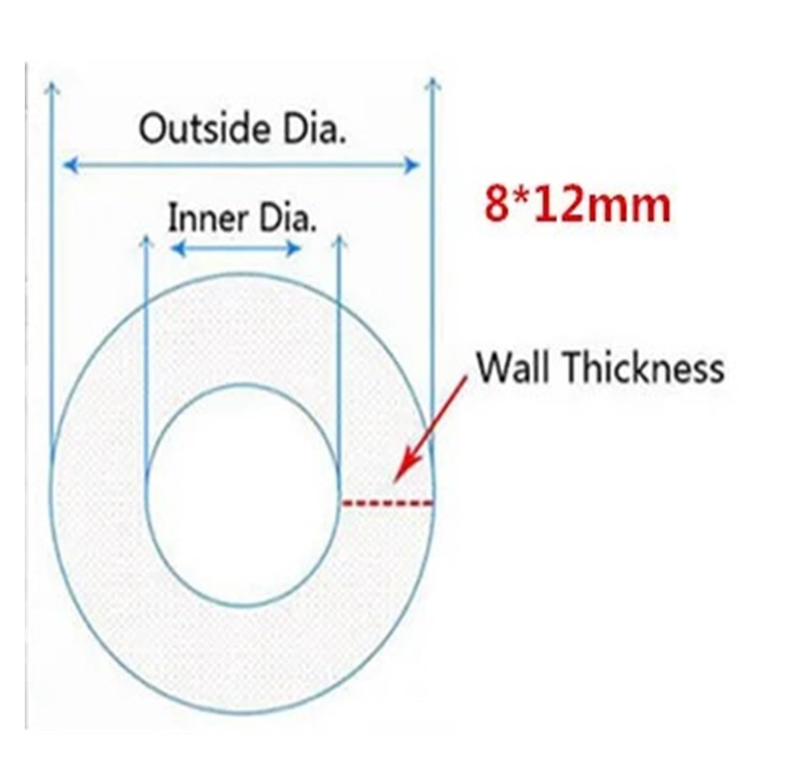 Manguera de tubo silicona Tubo Flexible de goma seguro, tubo silicona translúcido transparente 5M(8x12mm)