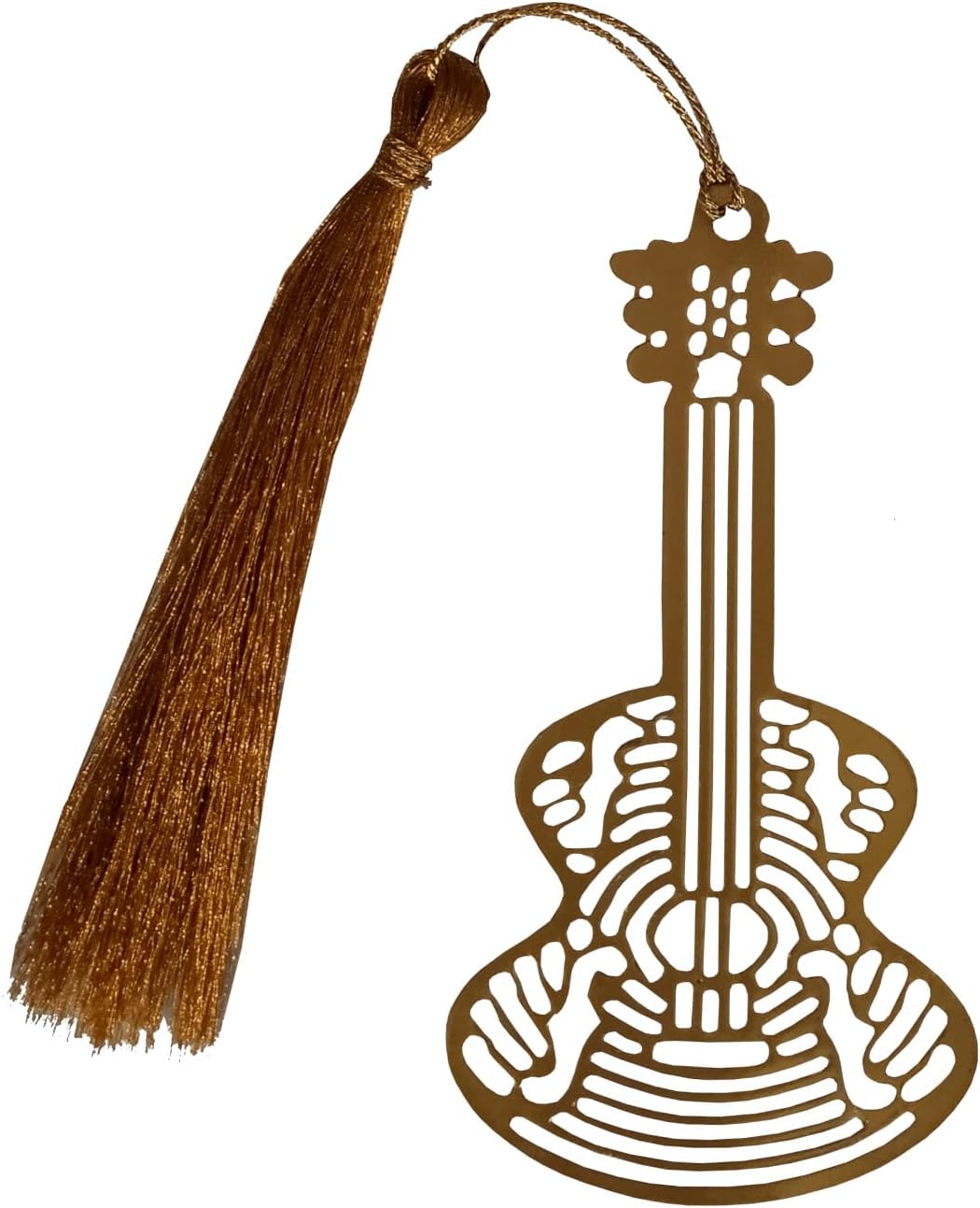 Purpledip Brass Bookmark: Intricately Carved Taj Mahal Page Marker for Book Lovers (12057A)