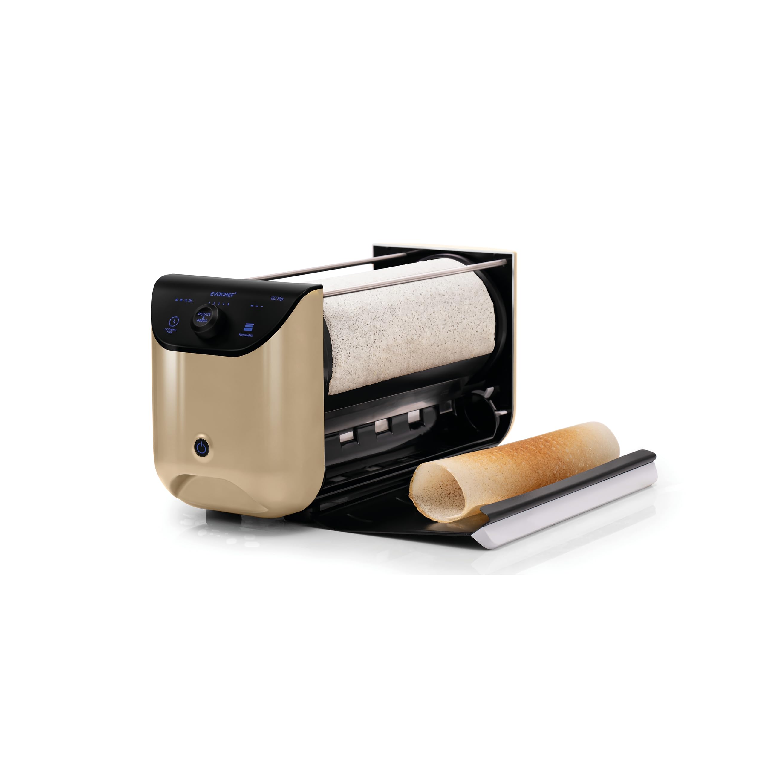 EVOCHEF EC Flip Automatic Dosa Maker, 1-Minute Dosas, 360° Food Grade Coated Roller, Easy Cooking Time & Thickness Control, Touch Controls, Compact & Portable, 1600W, 1 Year Warranty, Metallic Orange (B0BRJNZGFD) Amazon Price History, Amazon Price Tracker