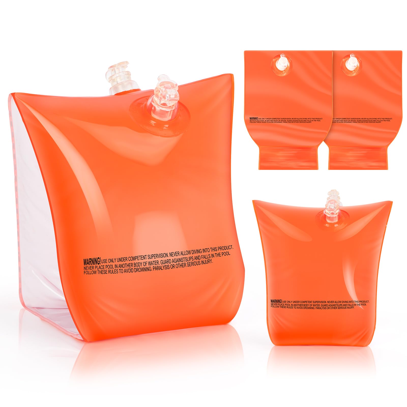 Arm Floaties, Water Wings for Swimming - 4 Pack Learn-to-Swim Toddler Floaties, Inflatable Swim Arm Floaties, Soft Swimmies Pool Floats for Toddlers 1-3, Kids Aged 3-5, 6-12 Years (2 Pairs)