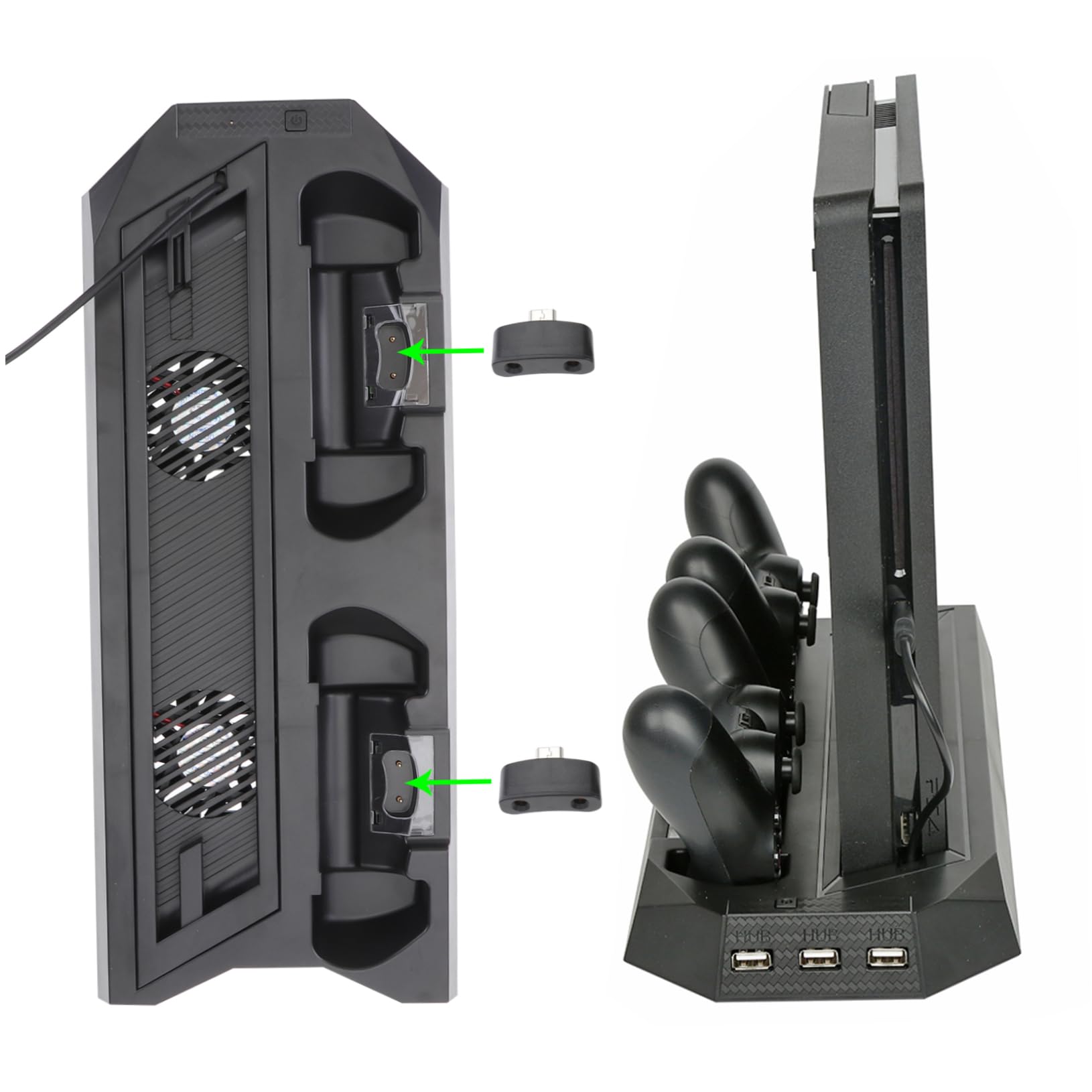 Supporto Di Ricarica Con 2 Ventole Supporto Verticale Per Console Per Doppia Porta Di Ricarica Nera