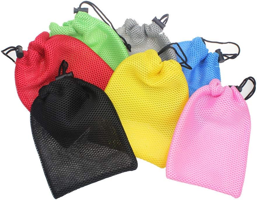 Mesh Stuff Sack, Durable Lightweight Nylon Mesh Sports Equipment Bag with Cord Lock. for Travelling Camping Outdoor
