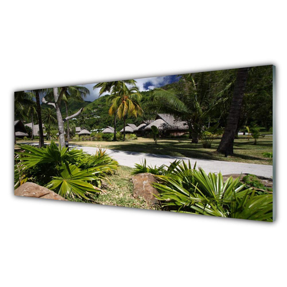 Tableau mural feuilles de palmiers Tulup 125x50cm impression sur verre