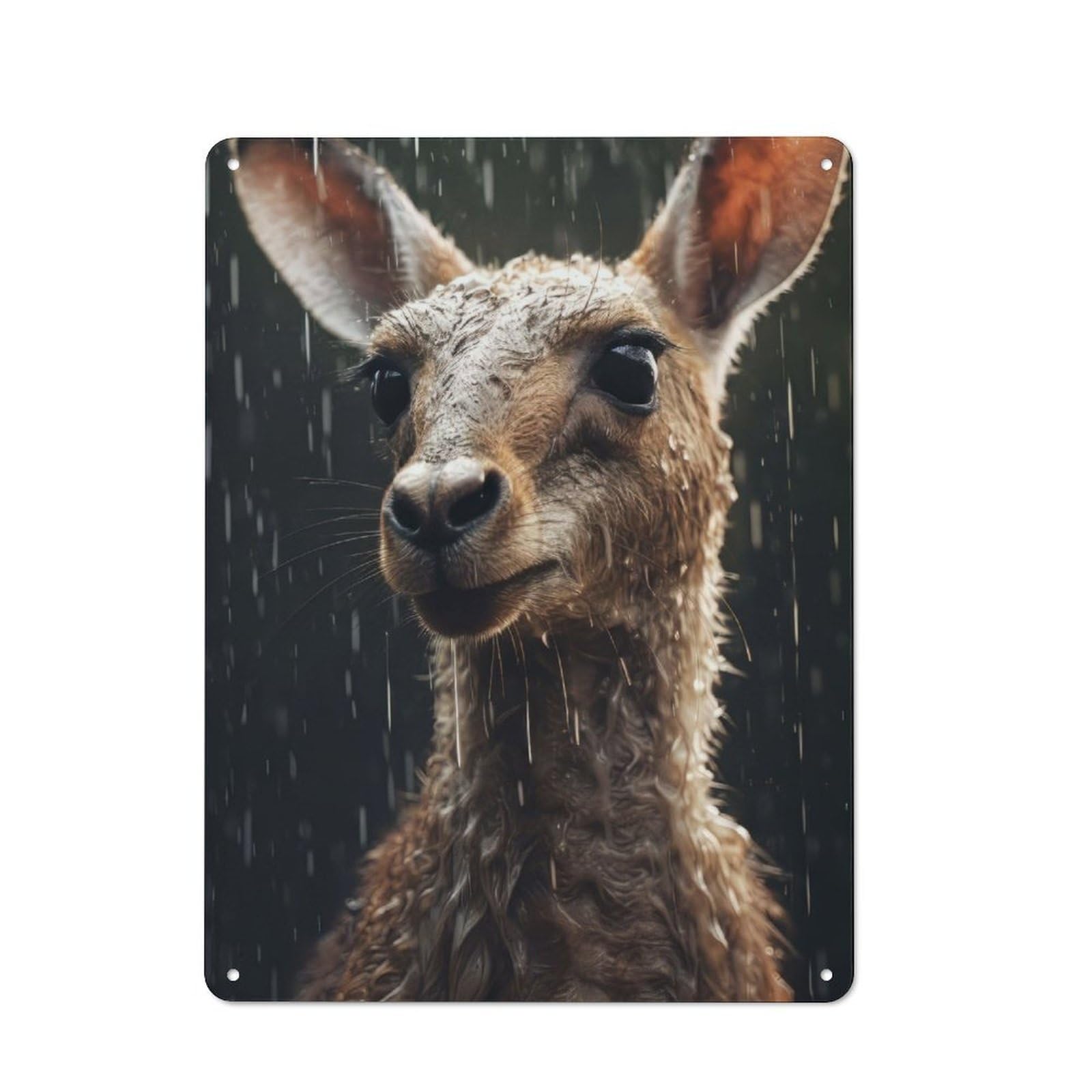 Junmoney Cute Wet Kangaroo 40X30cm Industrial-Style Tin Sign With For Hallway Wall, A Metal Wall Feature For A Newly Arranged Hallway