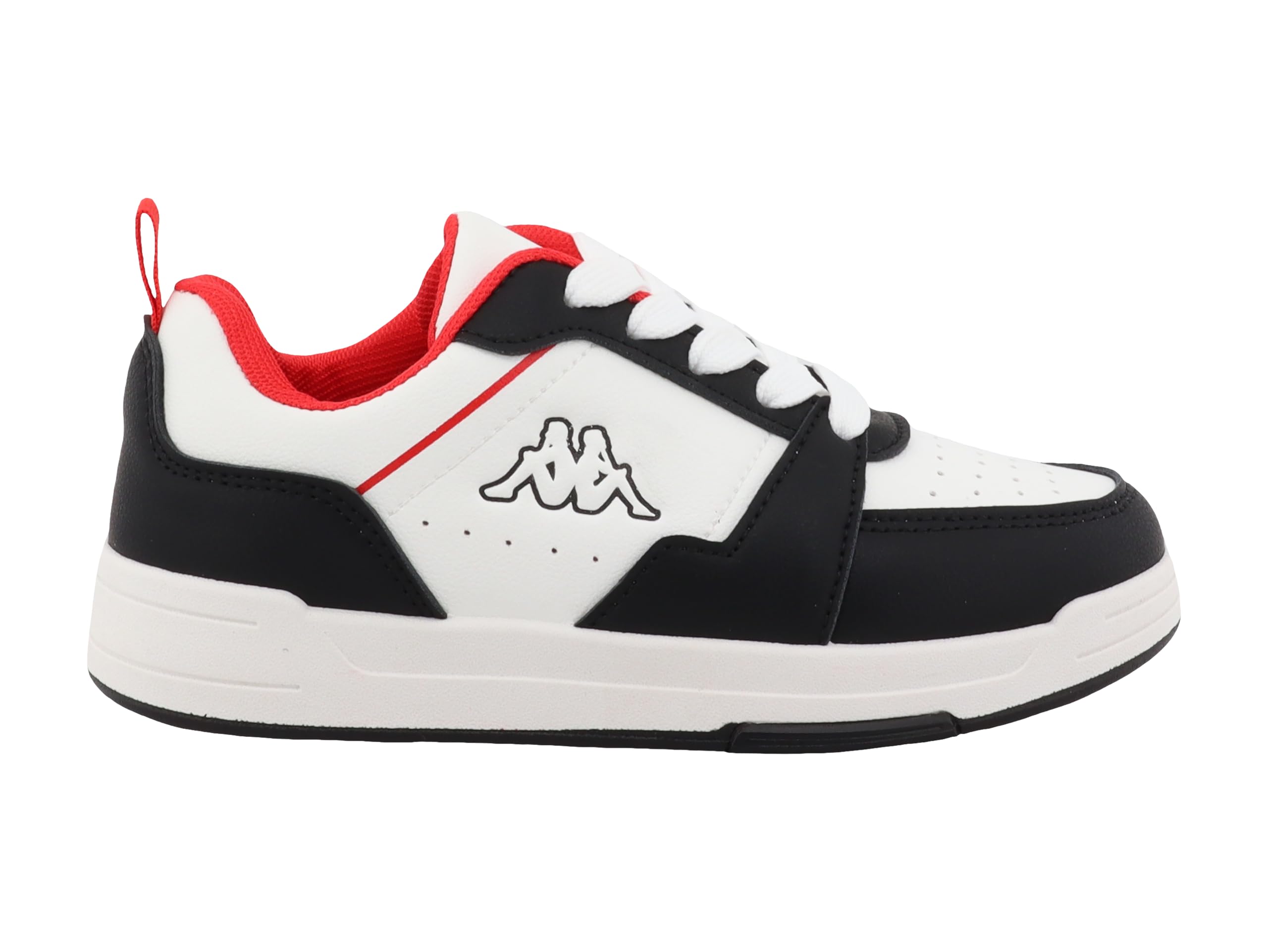 Supremo - Kappa Girl's 95k0603001 Sneaker, Black White red, 11.5 UK Child