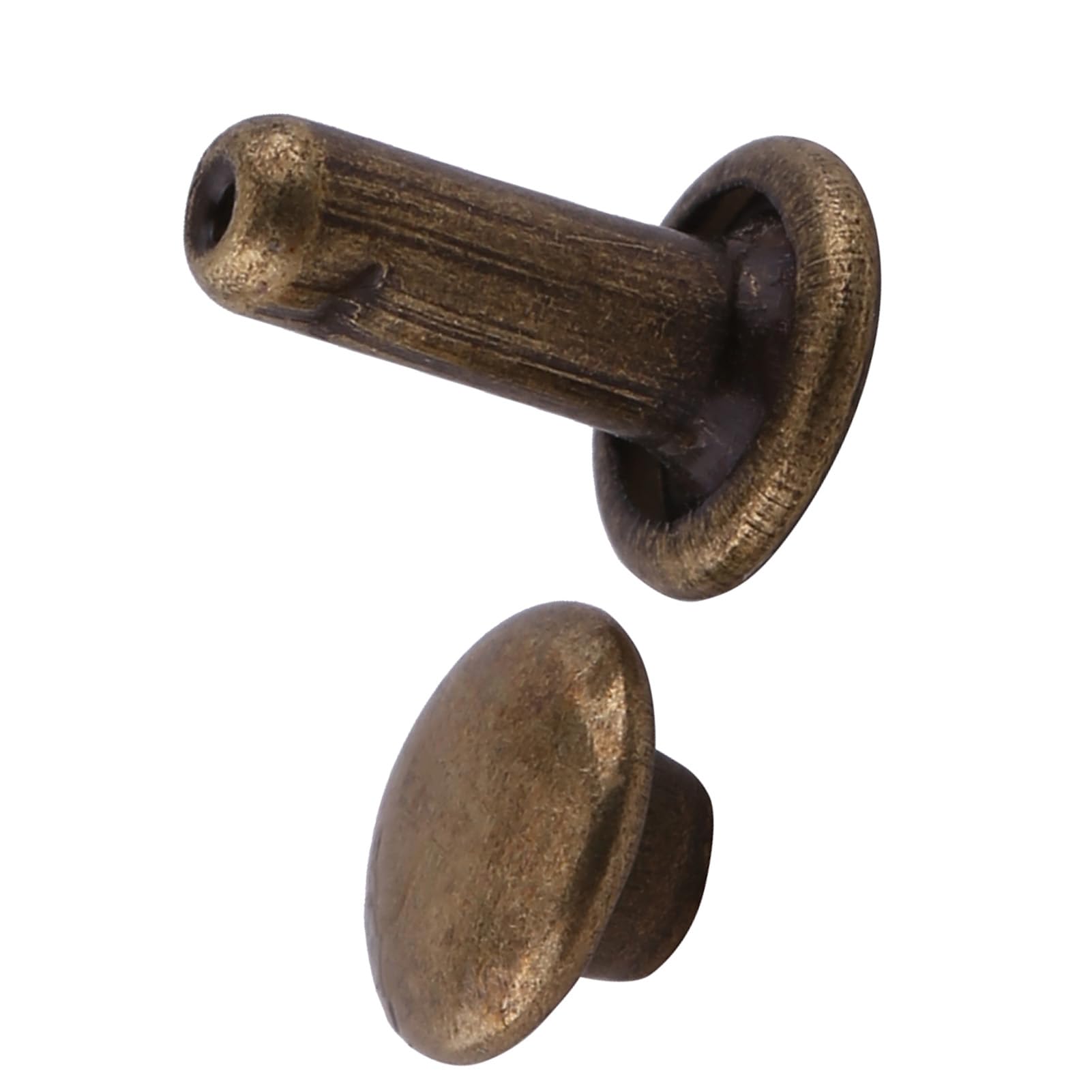 100 Piezas de Remaches de Doble Tapa, Remaches de Cuero, Tachuelas Metálicas Tubulares para Manualidades en Cuero, Reparación y Reemplazo de Ropa, Bolsos, Cinturones, 6x8 Mm