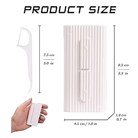 White Dental Floss Portable Case, Storage 10 Picks Adult Floss in Box. The Best Tool for Cleaning Teeth and Oral Care. Portable Travel Floss is Perfect for Dinners,Dating,Travel,Hotels.(White)