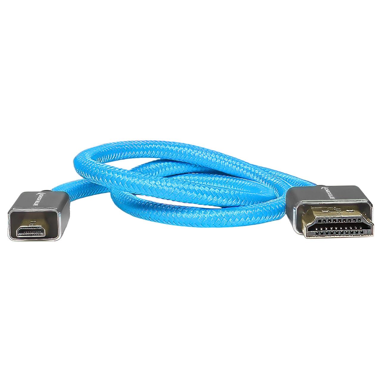 KONDOR BLUE Cable recto micro HDMI a HDMI completo de 16 pulgadas trenzado | 4K 60Hz, 18Gbps, HDR, video 3D y nailon trenzado con conectores reforzados (azul)