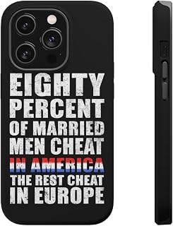 DistinctInk Tough Case for Apple iPhone 13 PRO (6.1" Screen), Compatible with MagSafe Charging - Married Men Cheat in America Black
