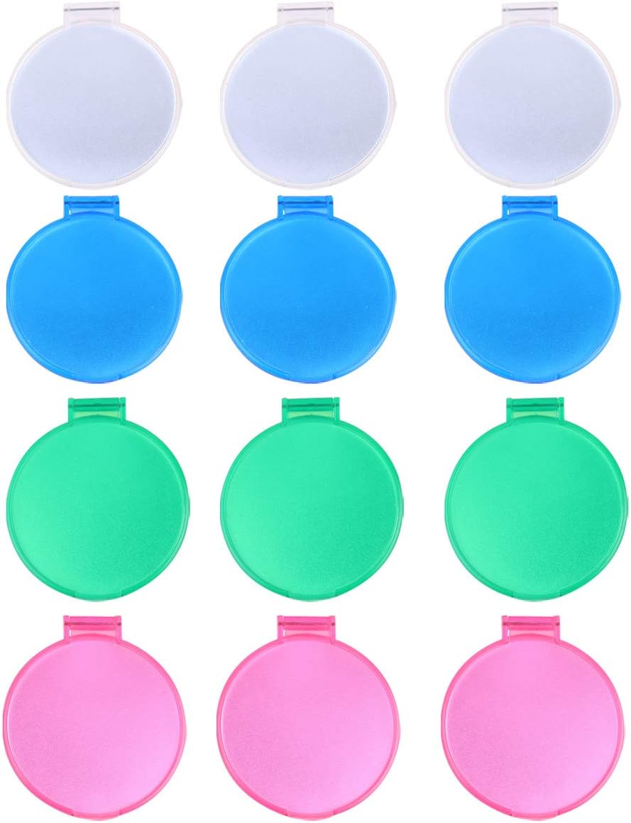 Lurrose 12pcs Compact Mirror Bulk Round Makeup Mirror Foldable Purse