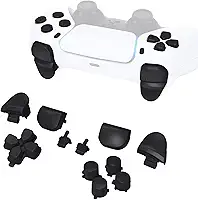 eXtremeRate Botões de substituição D-pad R1 L1 R2 L2 Gatilhos Opções de compartilhamento Facial, Botões Pretos Conjunto Completo Compatível com Controlador ps5 BDM-010 e BDM-020