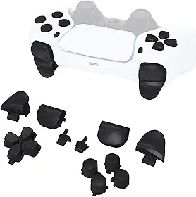 eXtremeRate Botões de substituição D-pad R1 L1 R2 L2 Gatilhos Opções de compartilhamento Facial, Botões Pretos Conjunto Completo Compatível com Controlador ps5 BDM-010 e BDM-020