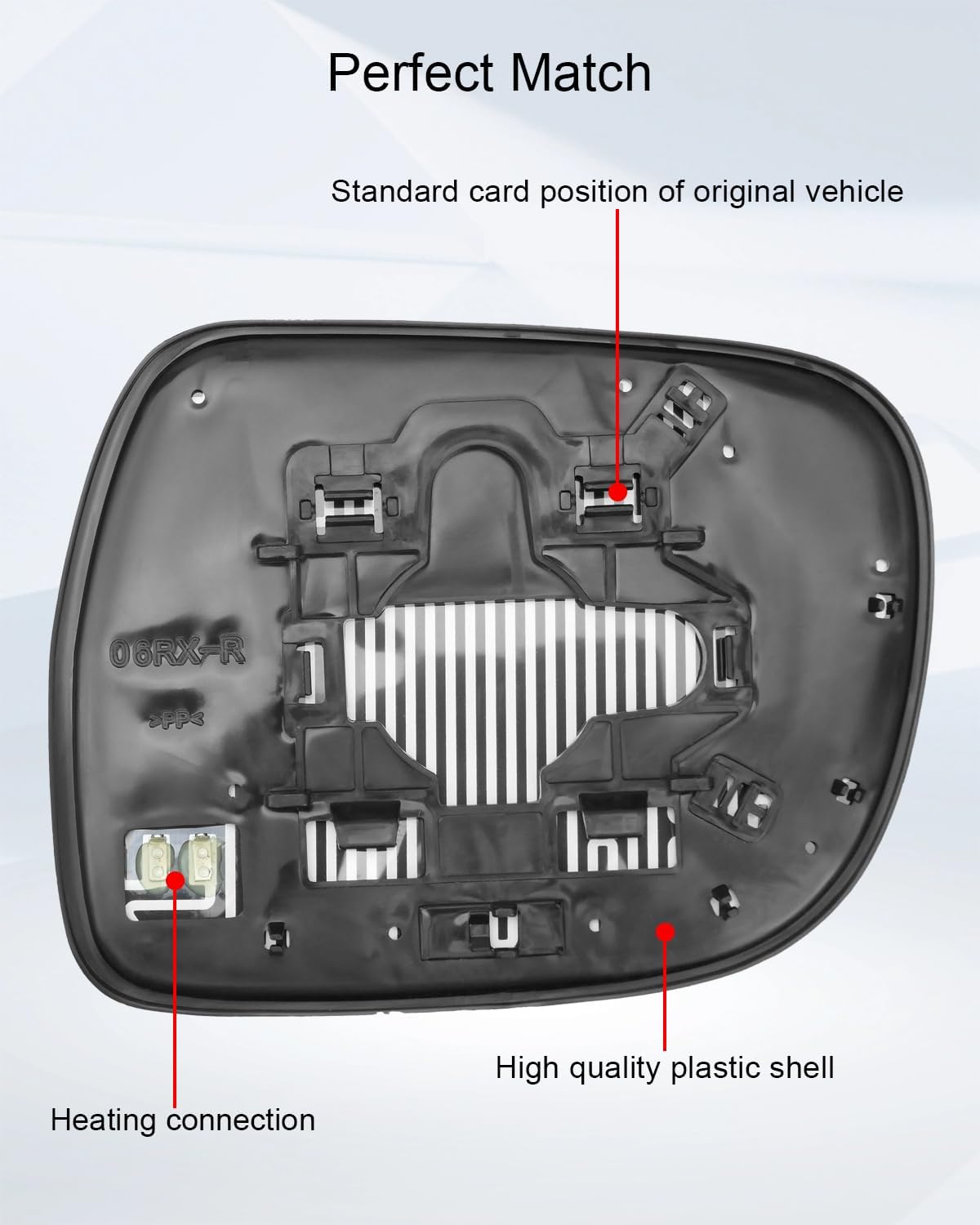 Heated Mirror Glass Passenger Side Fit for Lexus RX330 2004-2006 RX350 2007-2009 RX400h 2006-2009, Right Side Rear View Mirror with Rear Holder