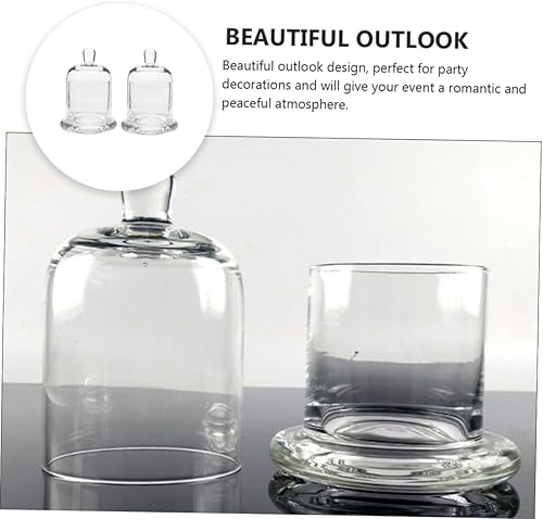 Miniatura 9 de Artibetter 2 juegos de tarro de campana de cristal mini cubierta de cúpula para decoración de Navidad, cúpula de campana, mini soporte para