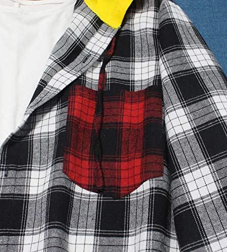 LifeHe Men Women Hooded Plaid Shirts Colour Block Long Sleeve Button Down Jackets Oversized3