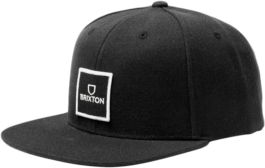 Brixton Men's Alpha Square MP Snapback, Black/Black, One Size