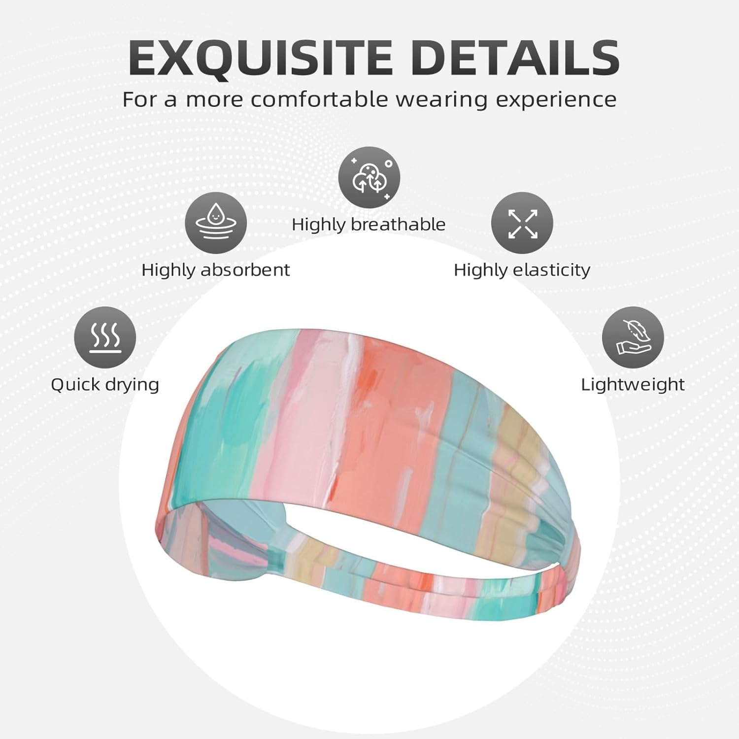 Minimalist A Row of Surfboards Headband Sports Sweatbands for Men Women Hairband for Workout Athletic Running Yoga Basketball Gym