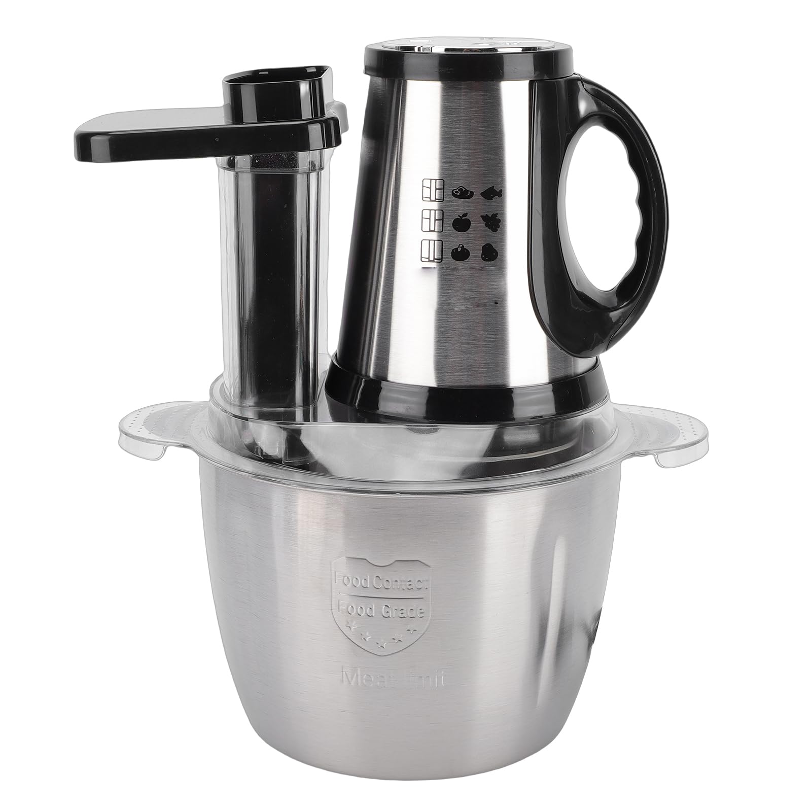 Haofy Robot Kuchenny, Roboty Kuchenne Stal Nierdzewna Wielofunkcyjne Narzędzie Kuchenne do Kuchni Warzywo Cebula Czosnek Sałatka Srebrny Robot, 300 W 3 L 9,8 X 12,6 Cala Wytrzymała Stal Nierdzewna