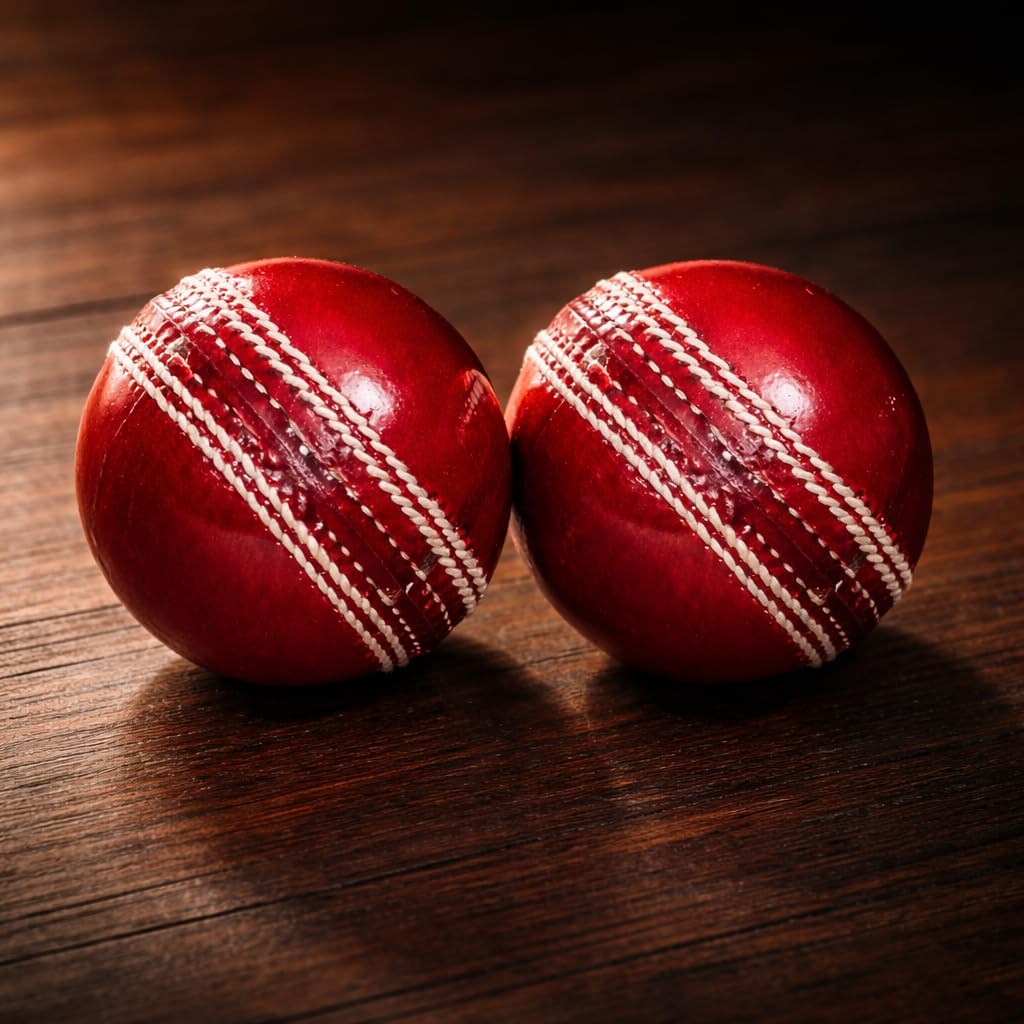 Premium Leather Cricket Ball for Practice & Matches | Hand Stitched | Durable Alum-Tanned Leather | Ideal for Turf & Mat Pitches (25 Overs Limit) | Standard 156g (Red) Pack of 2-picture-19