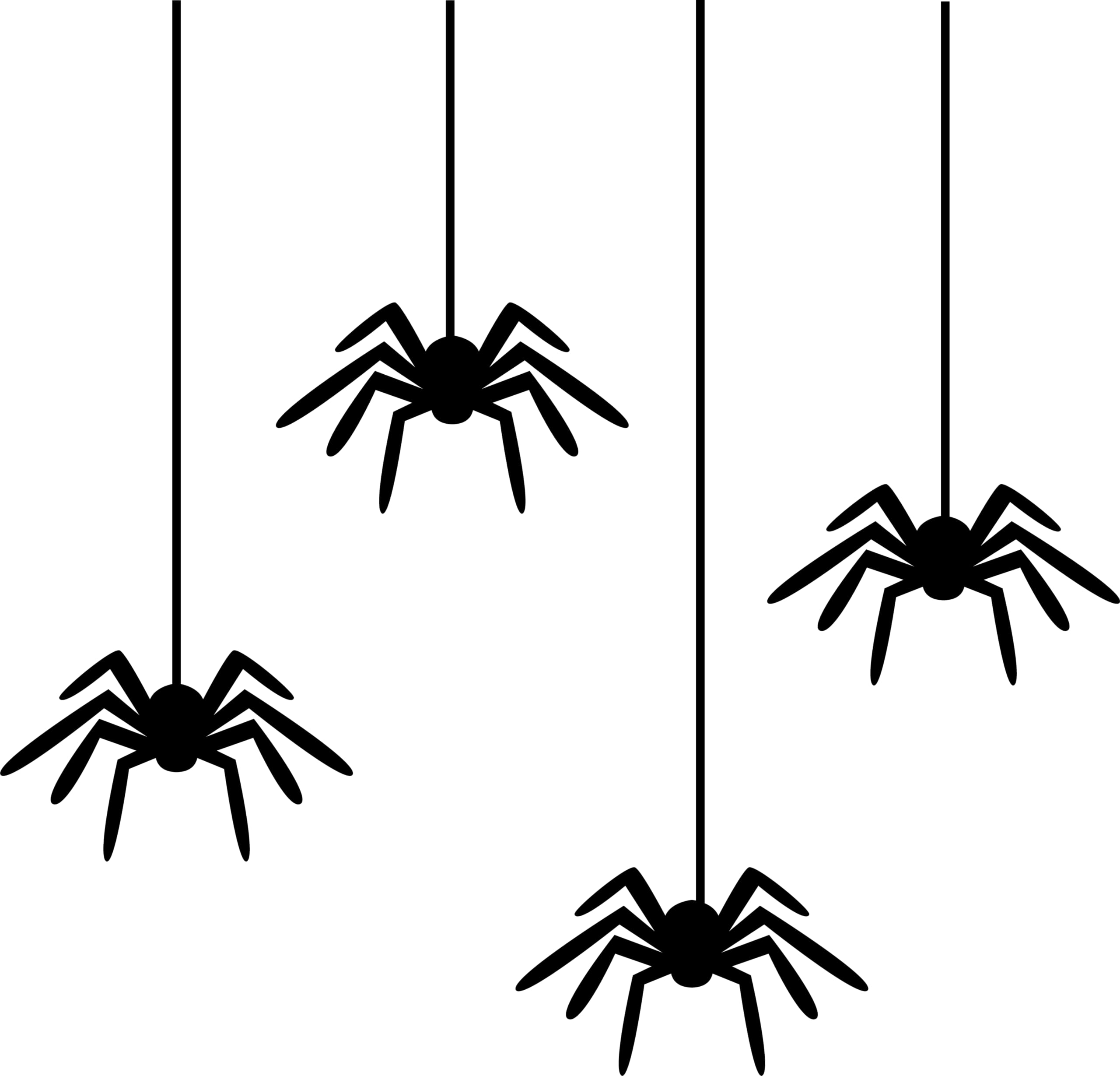 8 Dropping Spiders Mirror/Window/Wall/Floor/Car Sticker - Halloween Decoration (Small, Black)