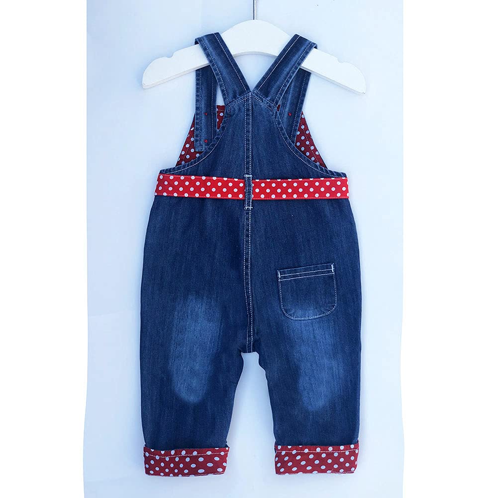 Peacolate 6M-3 Ans Bébé Fille Brodé Jean Salopette Combinaisons Enfants Pantalons