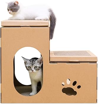 Amazon Gibolea 猫の家 爪とぎ 猫スクラッチボード 猫が爪をとぐおもちゃ 猫小屋 段ボール 50 40 32cm Gibolea 爪とぎ 通販