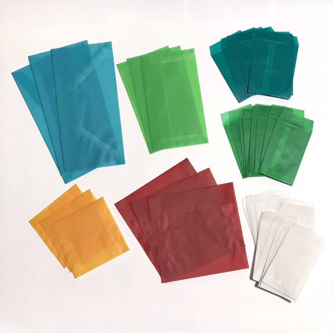 Amazon.co.jp: カラートレーシングペーパー封筒セット 計55枚 トレペ