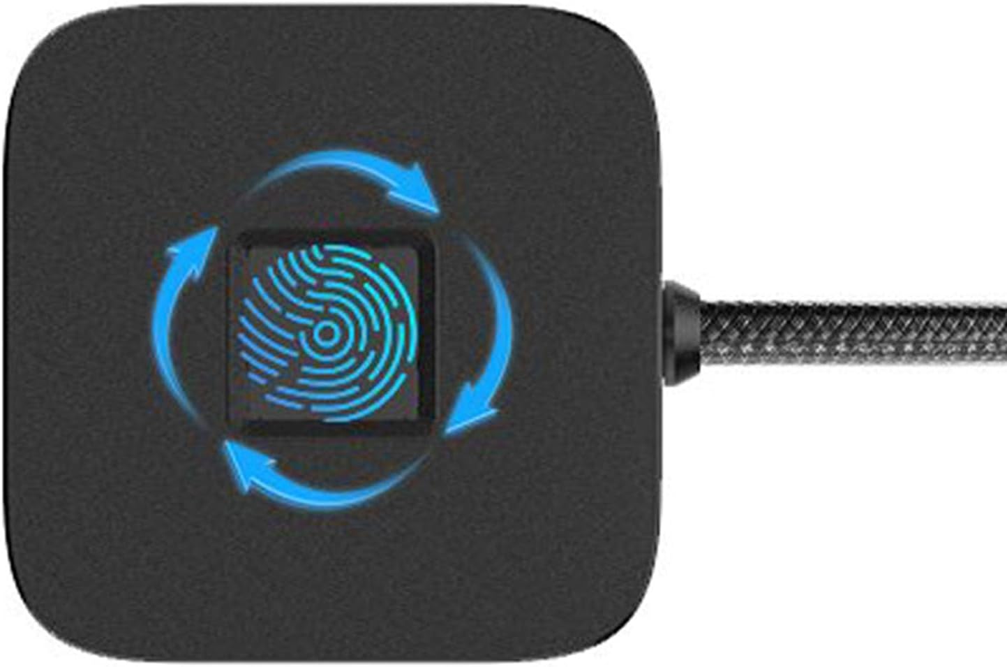 USB Fingerprint Reader, Biometric Fingerprint Scanner with 360 Degree Touch Fast Recognition for 10 11 Hello, Support USB A 3.0 and Type C Interfaces (Black)