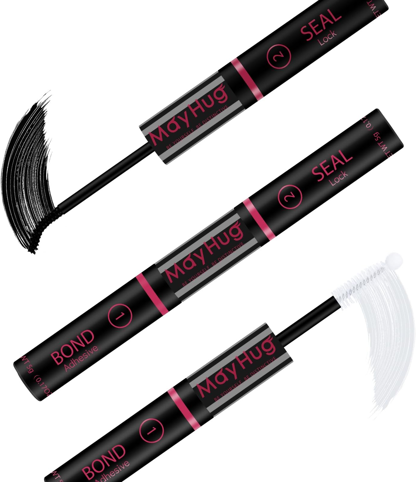 Mayhug Lash Bond and Seal Lash Glue Bond and Seal Long Lasting Strong Hold Waterproof 2 in 1 Cluster Eyelash Glue for DIY Lash Extensions