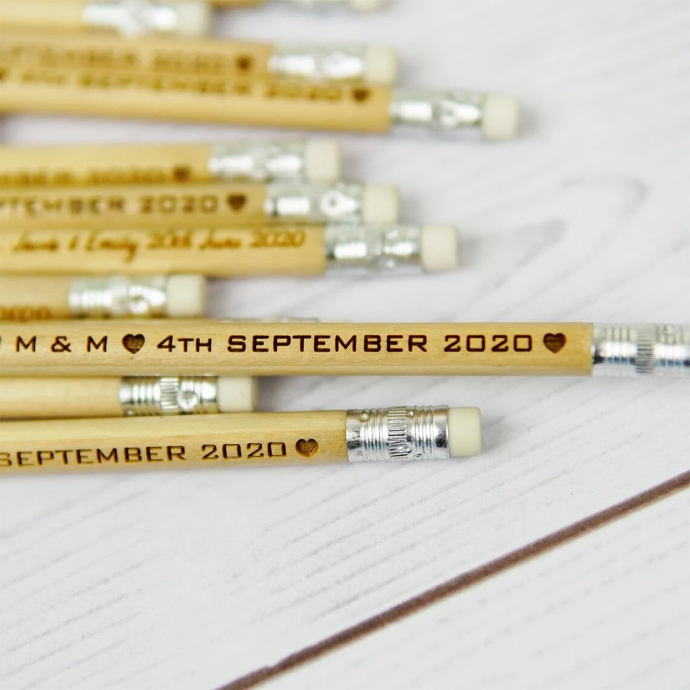 Personalized Pencils, Custom Wedding Favors Rustic Wooden Half Pencils,Custom Engraved for Event，Personalized White for Wedding GuestsPencils (70pcs)