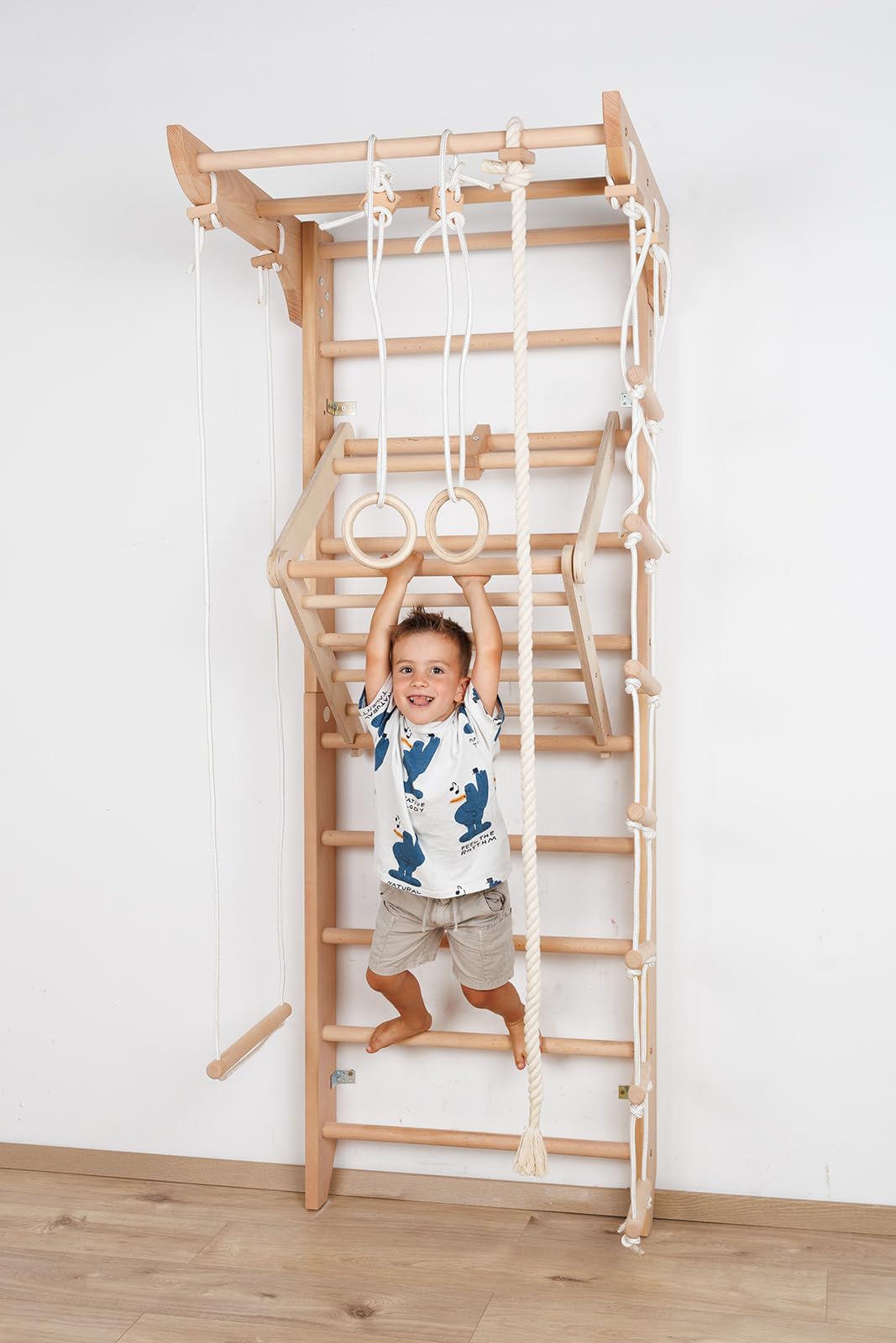 Klettergerüst aus Holz – Indoor Kletterwand Kinder-4-220 Sprossenwand & Turnwand, Kletterwand, Holz Kletterturm