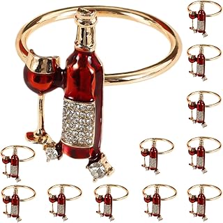 Napkin Ring Elegant 12 Piece Wine Bottle Napkin Rings for Weddings Dinner Parties Holidays and Family Gatherings Burgundy