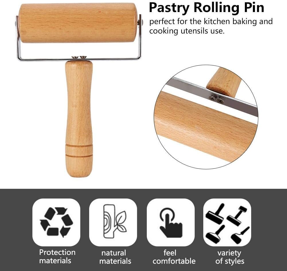 Dough Baker Roller Set Wooden Rolling Pin Baking Kitchen Utensils for Pastry,Tortilla, Pizza,Cookie and More(Type 3)