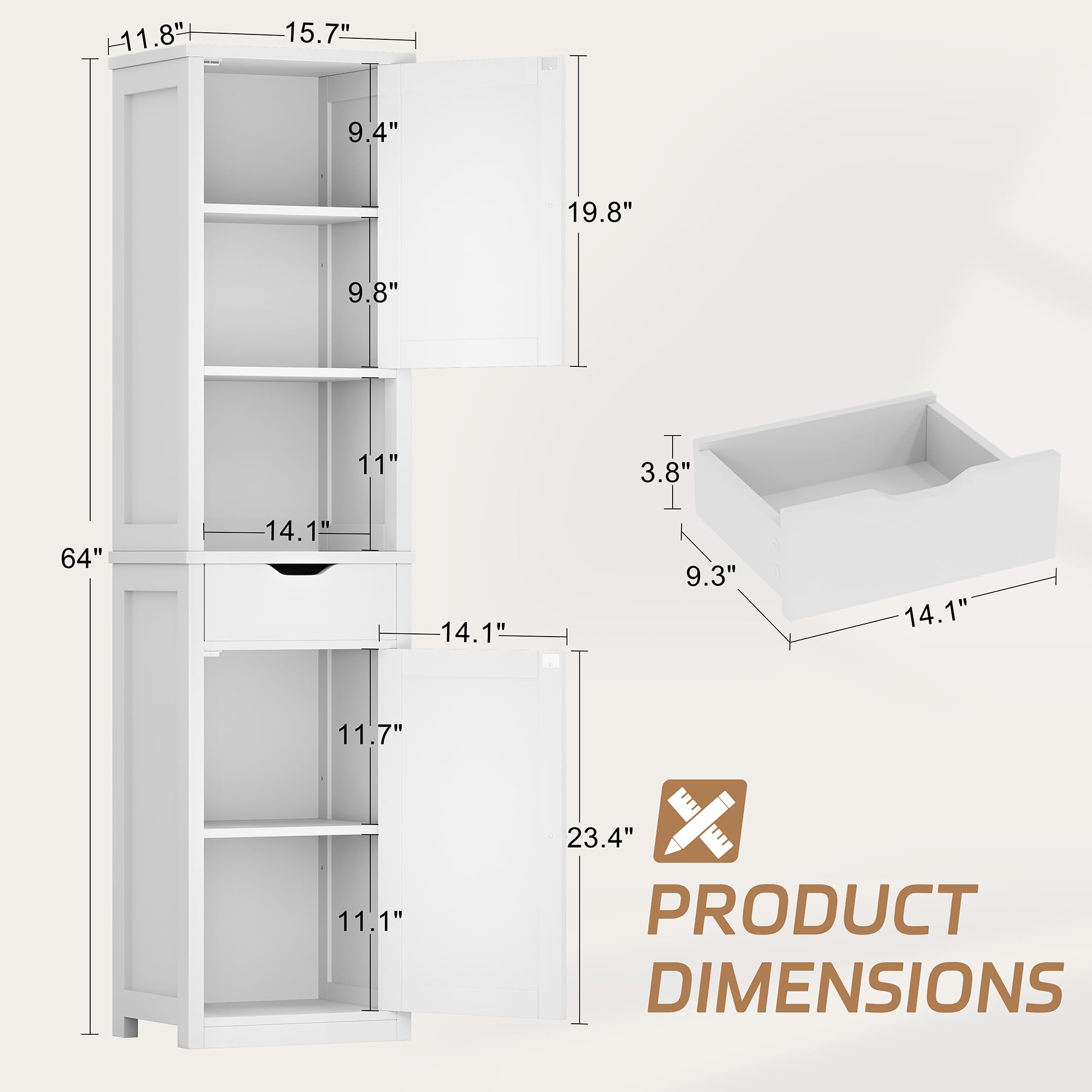 Armadio | Armadietto Bianco 60x29,5x90 cm in Legno Ingegnerizzato