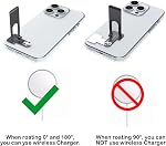 Phone Slim Stand Thin Kickstand, Ultra Thin Vertical Horizontal Universal Steel Metal Stable Mount Attachable Pocket Friendly Phone Holder for iPhone Samsung Phone Case (Black 1-Pack)