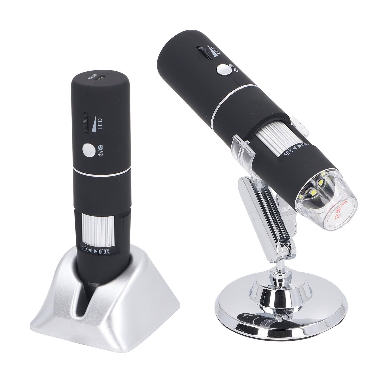Haofy WiFi-Digitalmikroskop 1000X HD Wireless Handheld USB-Münzkamera-Lupe für IOS (Black)