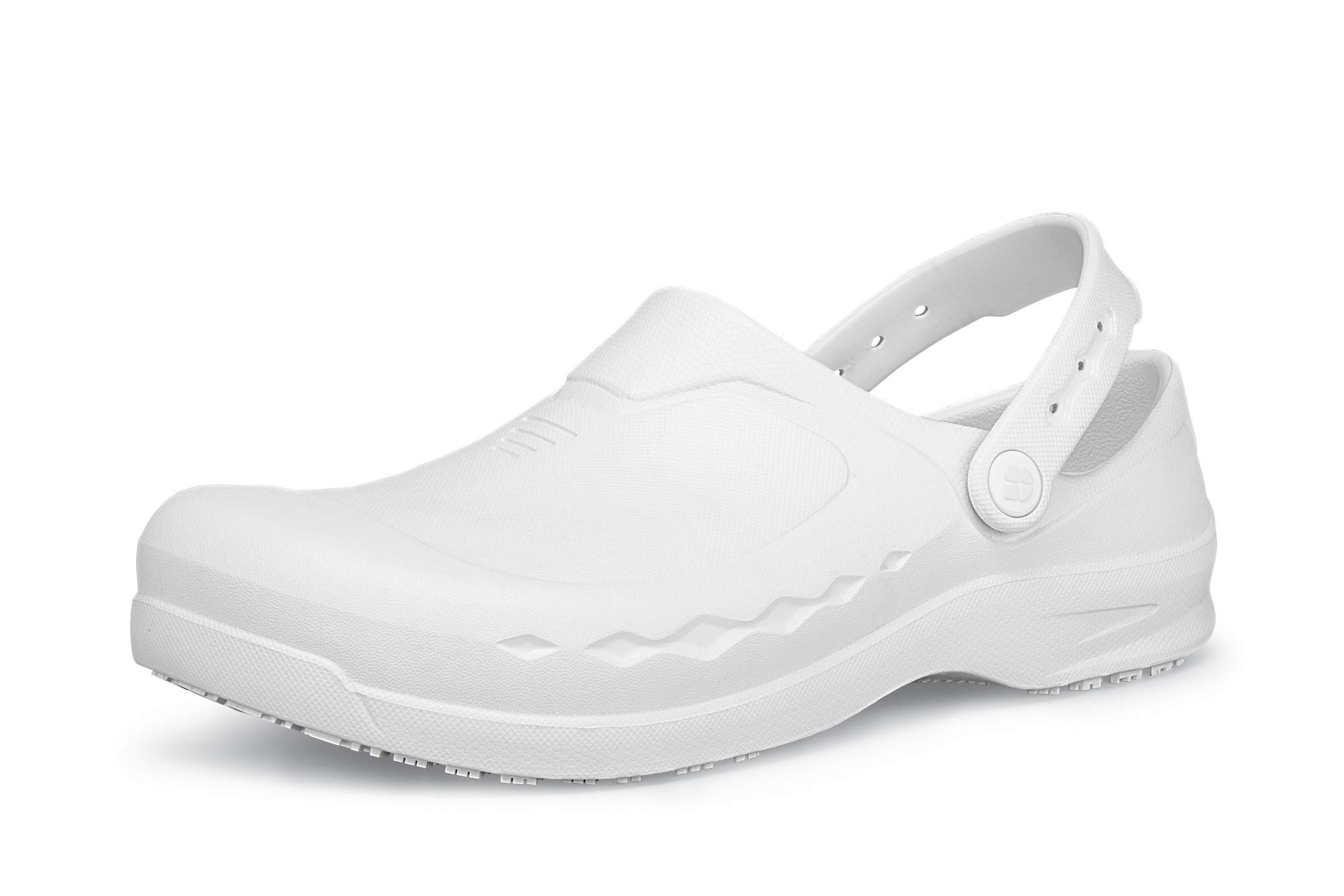 Shoes for Crews Buty robocze ZINC – wygodne, wodoodporne i antypoślizgowe chodaki do pracy zmianowej, personelu medycznego i kuchennego, dla mężczyzn i kobiet, biały, 44 EU