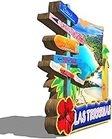 Vista 2 de Las Terrenas - Imán para nevera con imán de madera en 3D, para viajes, coleccionables, recuerdos, decoración hecha a mano, 2
