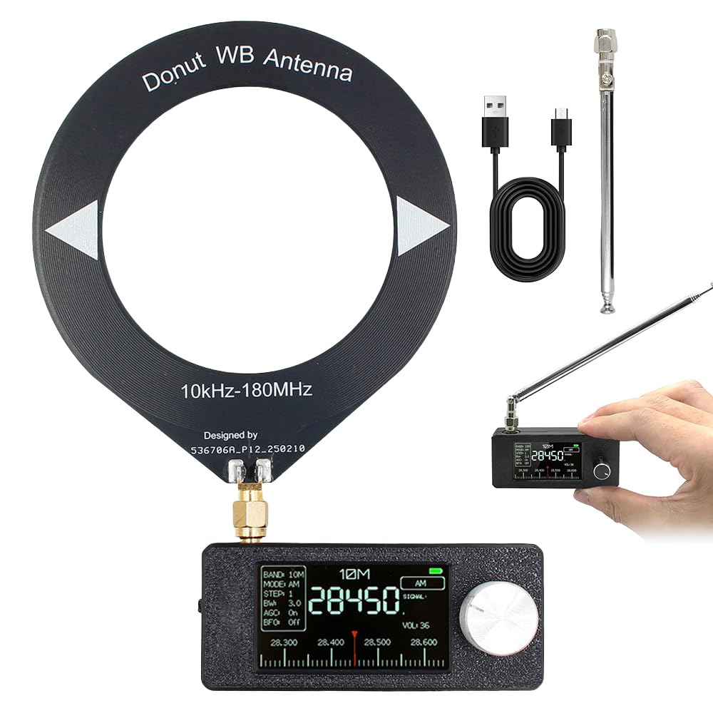 ATS Mini V4, SGZIOO SI4732 Mini Radio Batteriebetrieben, Radio Klein Batterie mit 1,9" IPS Farbdisplay, Radio Klein mit 800mAh Akku, Kleines Radio 0.5-108MHz Vollband-Empfänger für LSB, USB, AM, FM