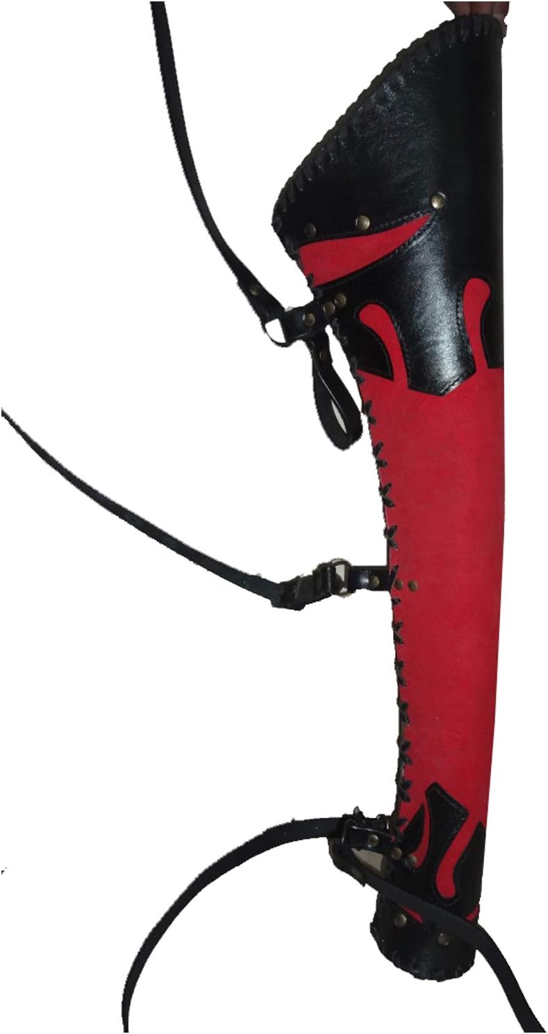 warreplica Elven Rangers Leather Quiver/Arrow Holder - LARP & Costume - Red/Black