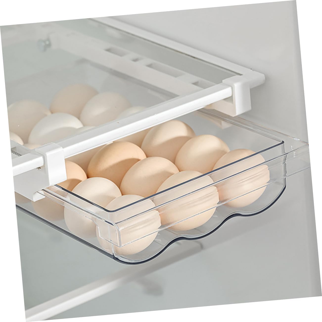 Refrigerator Egg Storage Box Drawer Holder Pull-Out Egg Organizer for Kitchen Plastic Dispenser Fridge Holder Container