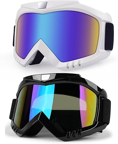 Miniatura 8 de Gafas de motocross, paquete de 2 unidades, gafas de motocross, gafas de motocross, gafas de carreras de bicicleta, gafas para todo terreno, gafas