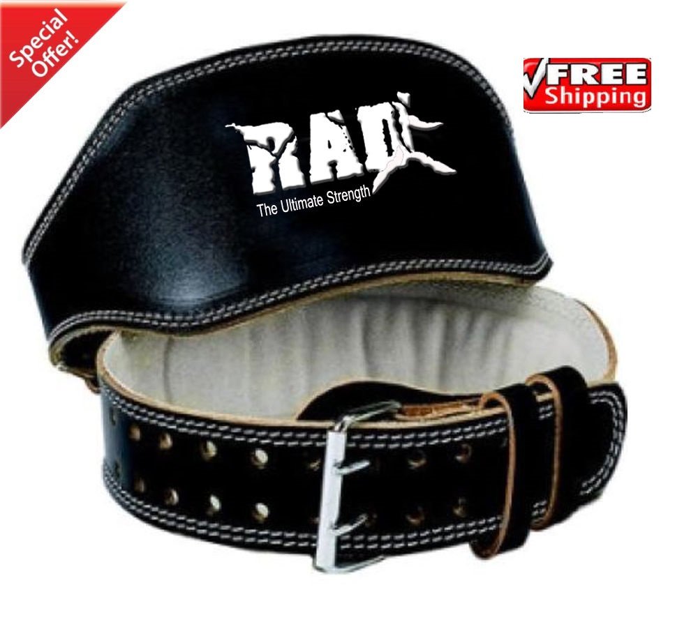 2fit Weight Lifting 6" Cowhide Leather Belt Back Support Strap Powerlifting Gym Training Fitness Belt, Man, Women, Unisex (Black, Medium)