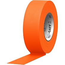 2" Width ProTapes Pro Gaff Premium Matte Cloth Gaffers Tape With Rubber Adhesive, 50 yds Length x, Fluorescent Orange Pack of 1