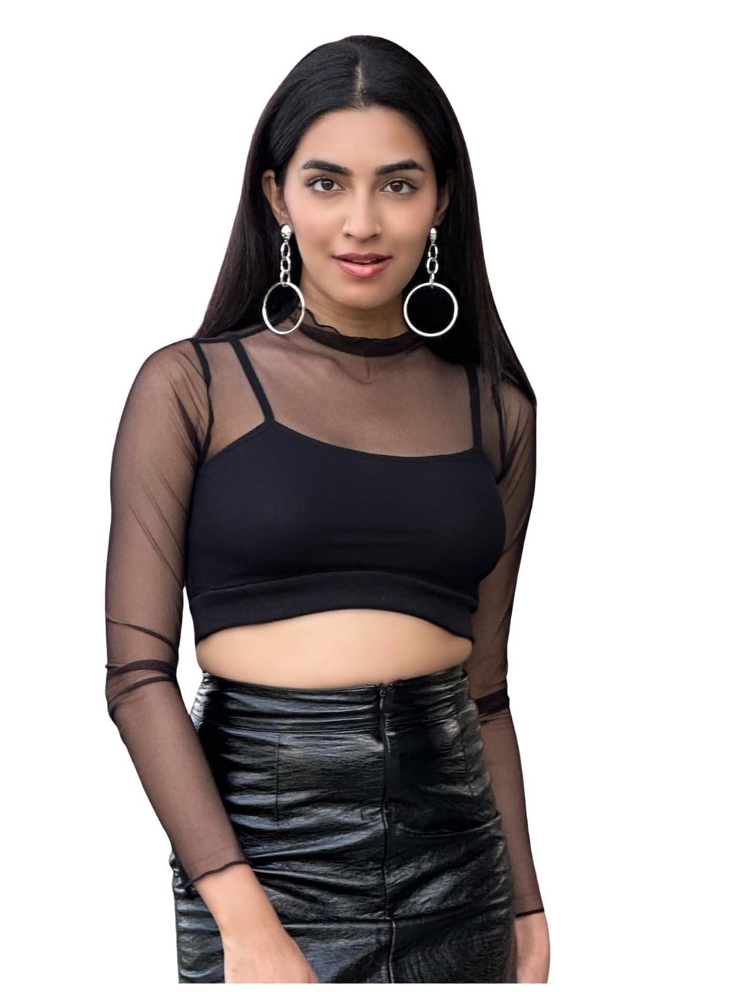 tandul Women's Solid Black Cotton Blend Top Regular Fit Regular Sleeves Top for Womens Soft & Breathable & Comfortable Outfits for Office, Casual, Festive & Party (11638)-picture-40