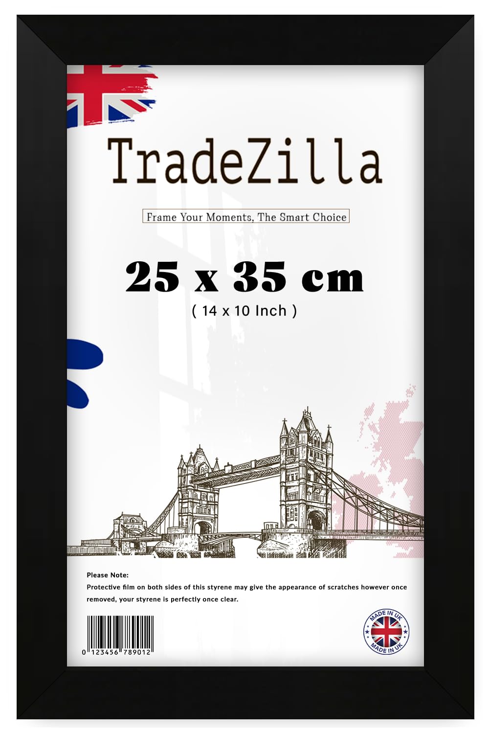 Tradezilla Matt Black | Modern 250 X 350 Mm Photo/Poster Frame Shatter-Resistant Perspex | Wall Decoration Photos Canvas Paintings Art Gallery (25 X 35 Cm) [ ]