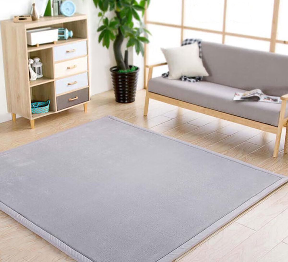 Dmkjdzsw Crawling Mat for Baby Non-slip，Nursery Rug，Coral Velvet Area Rugs，2cm Thick Kids Carpet