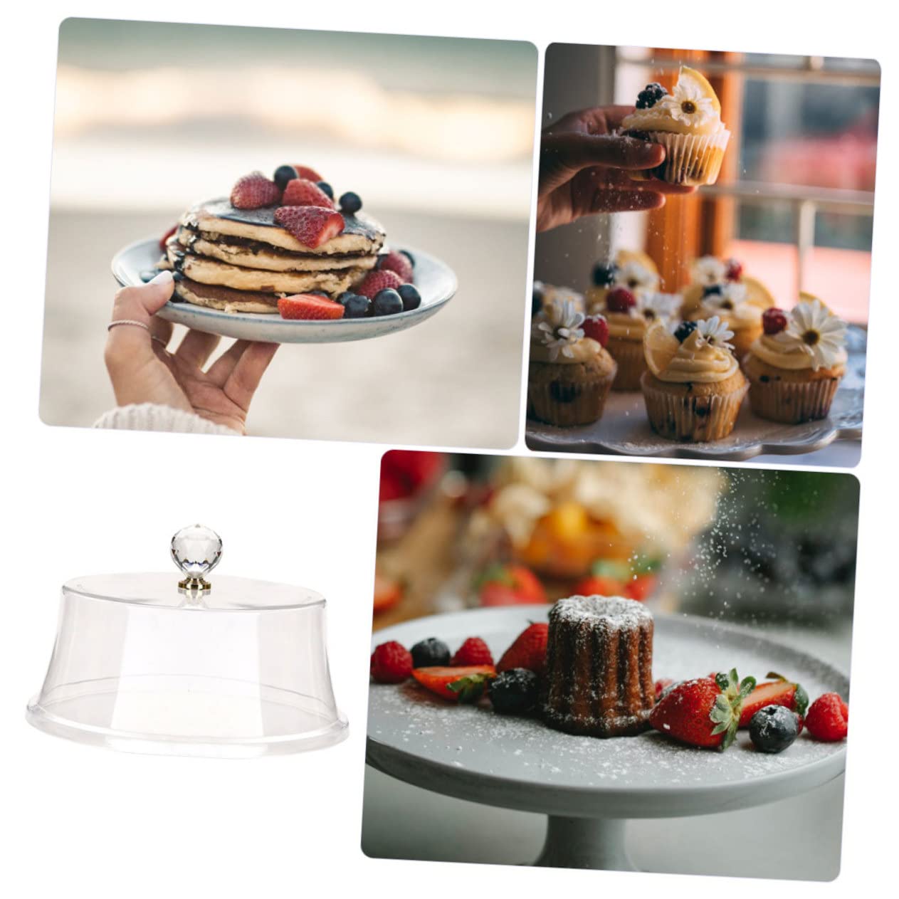 Couvercle à Gâteau Rond Transparent en Ps pour Protection Alimentaire